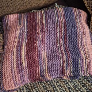 Knitted Purple Lap Blanket